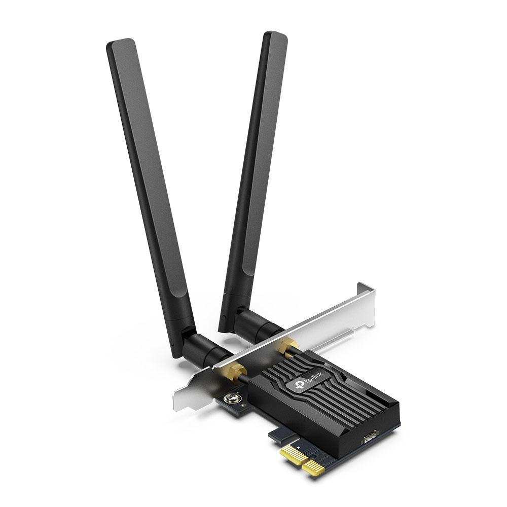 TP-Link Adaptor PCle Wi-Fi 6 AX3000 WI-FI 6 cu Bluetooth 5.2 ARCHER TX55E, 2× Antene Dual-Band High-Gain, Standarde wireless: IEEE 802.11ax/ac/n/a 5 GHz IEEE 802.11ax/n/g/b 2.4 GHz, Bluetooth 5.2/5.0/4.2/4.0, Viteza wireless: 5 GHz-Up to 2402 Mbps, 2.4Ghz