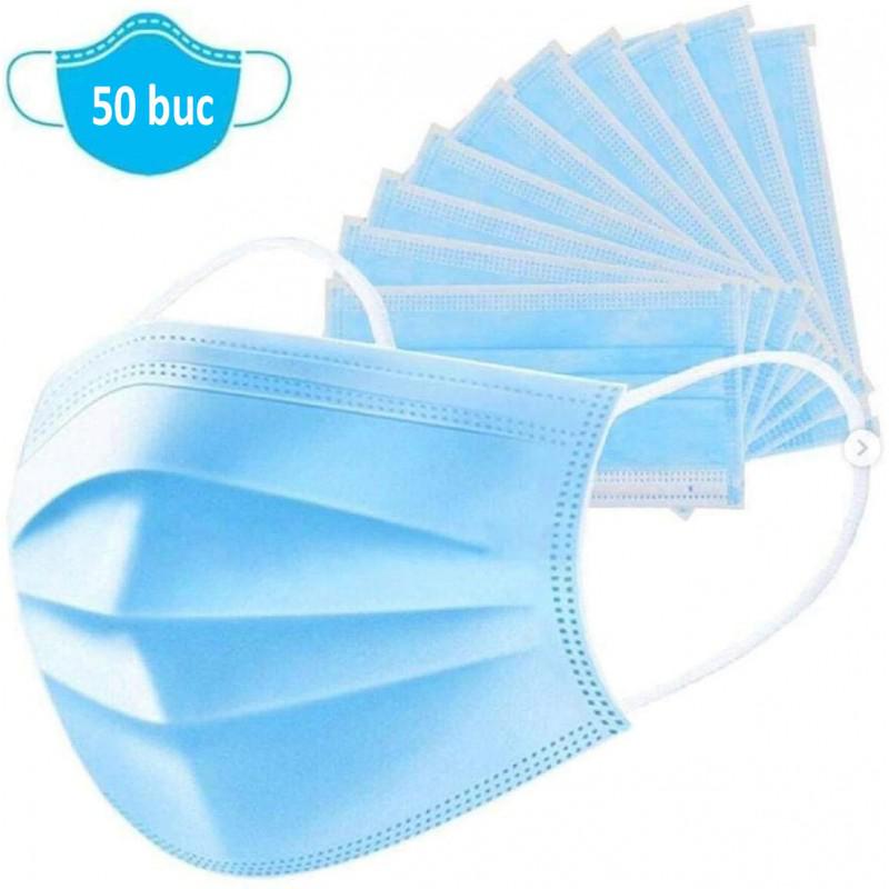 Masca Faciala Uz Medical 3PLY - 50BUC (Masti Faciale Uz Medical EN14683:2019 Type I)