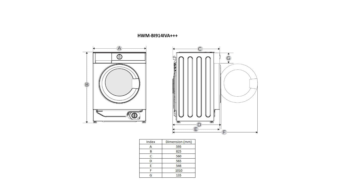 Masina de Spalat BUILT-IN Heinner HWM-BI (Masina de spalat rufe incorporabila Heinner HWM-BI914IVA+++)