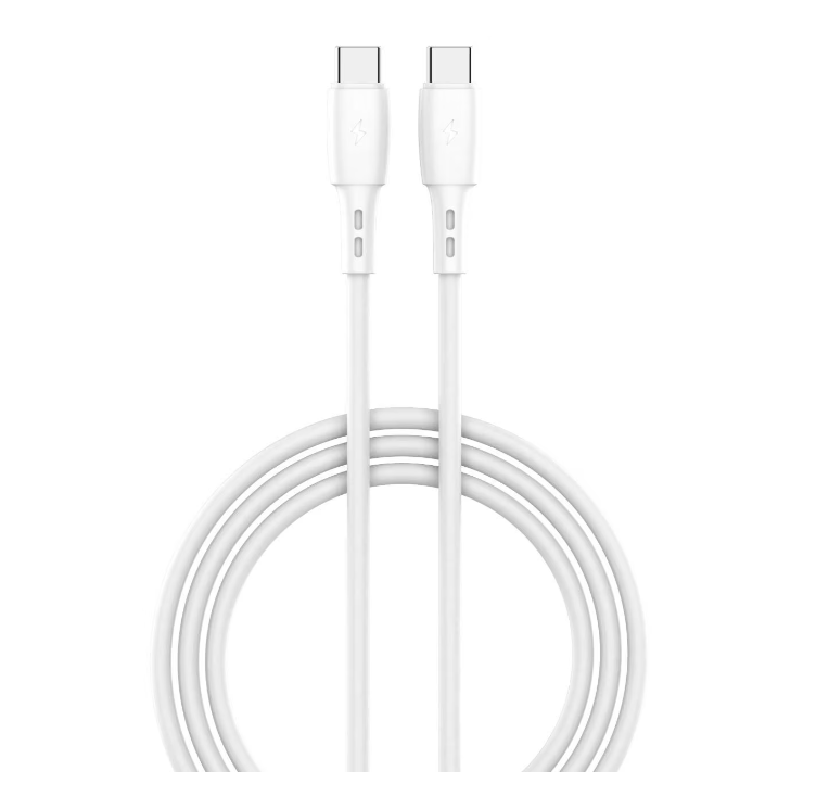 Cablu Lemontti Fast Charge 1.2m, 65W alb (Cablu Lemontti Wind Fast Charge Type-C la Type-C)