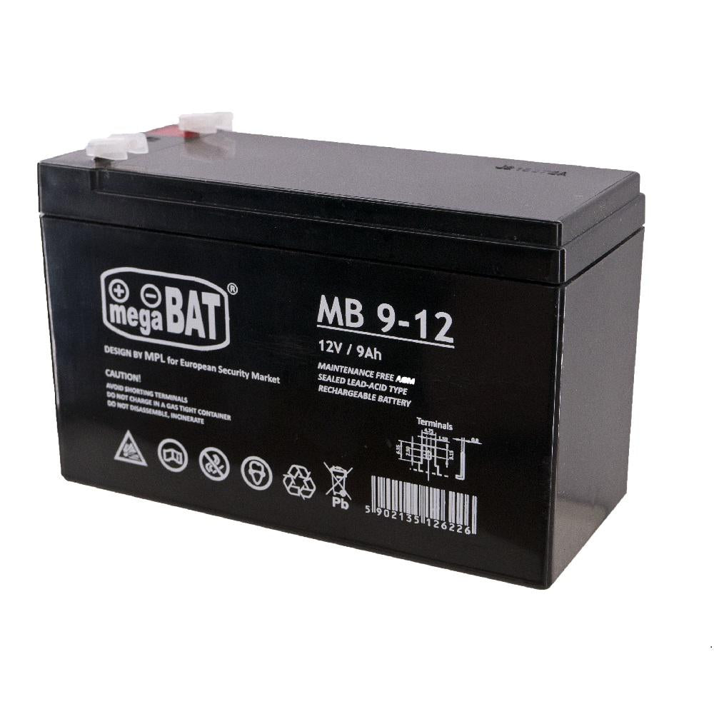Acumulator Vrla Agm 9Ah 12V MB9-12 (Acumulator Vrla Agm Megabat MB9-12 fara intretinere 9Ah 12V. terminal de...)