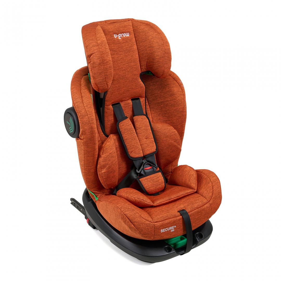 RESIGILAT | Scaun auto 40-150 cm , rear facing / forward facing , rotativ 360 grade , 5 pozitii de ajustare pe spate , 10 pozitii de ajustare a tetierei pe inaltime, Caramiziu, U-Grow - imagine 7 - RESIGILAT