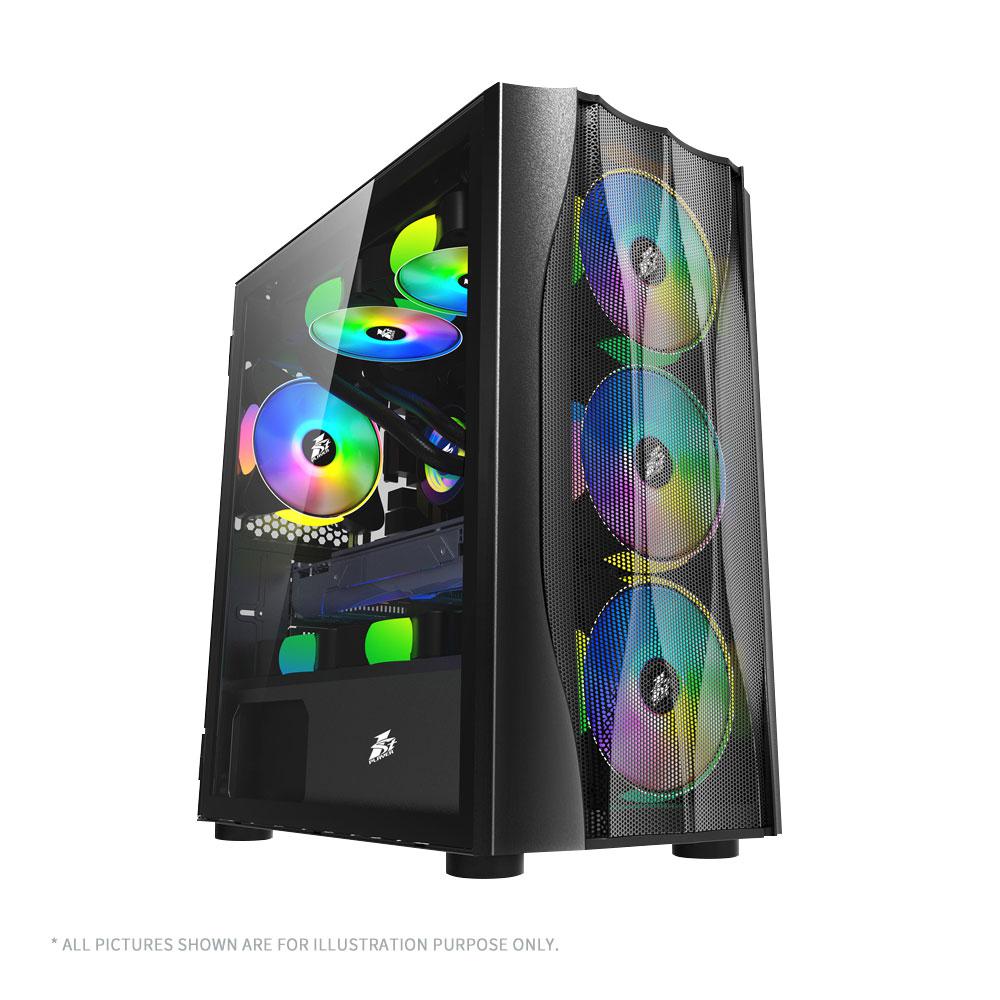 RESIGILAT | Carcasa 1stPLAYER Gaming X3-M-bk, 4 ventilatoare RGB, Micro-ATX, negru 1st PLAYER
