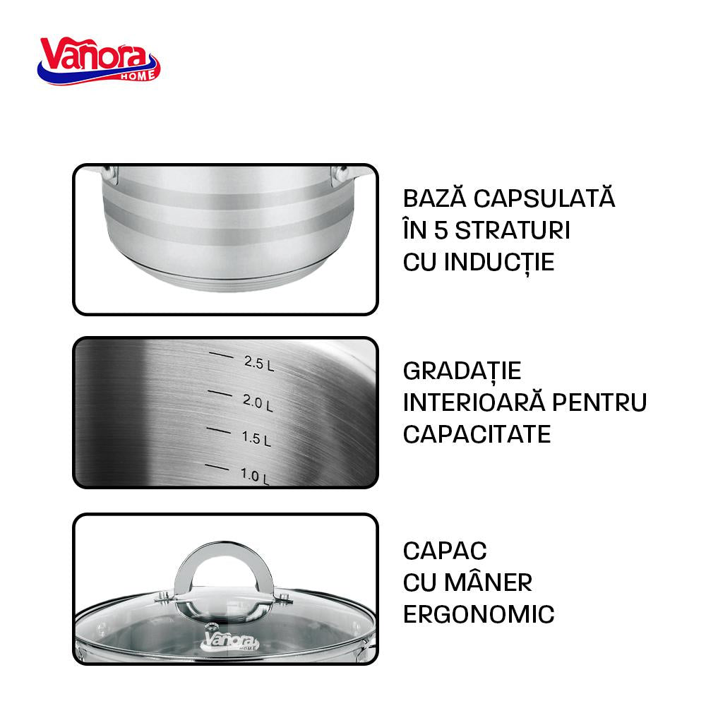 Set Gatit din Inox 8 Piese, Medina (set Gatit din Inox 8 Piese)