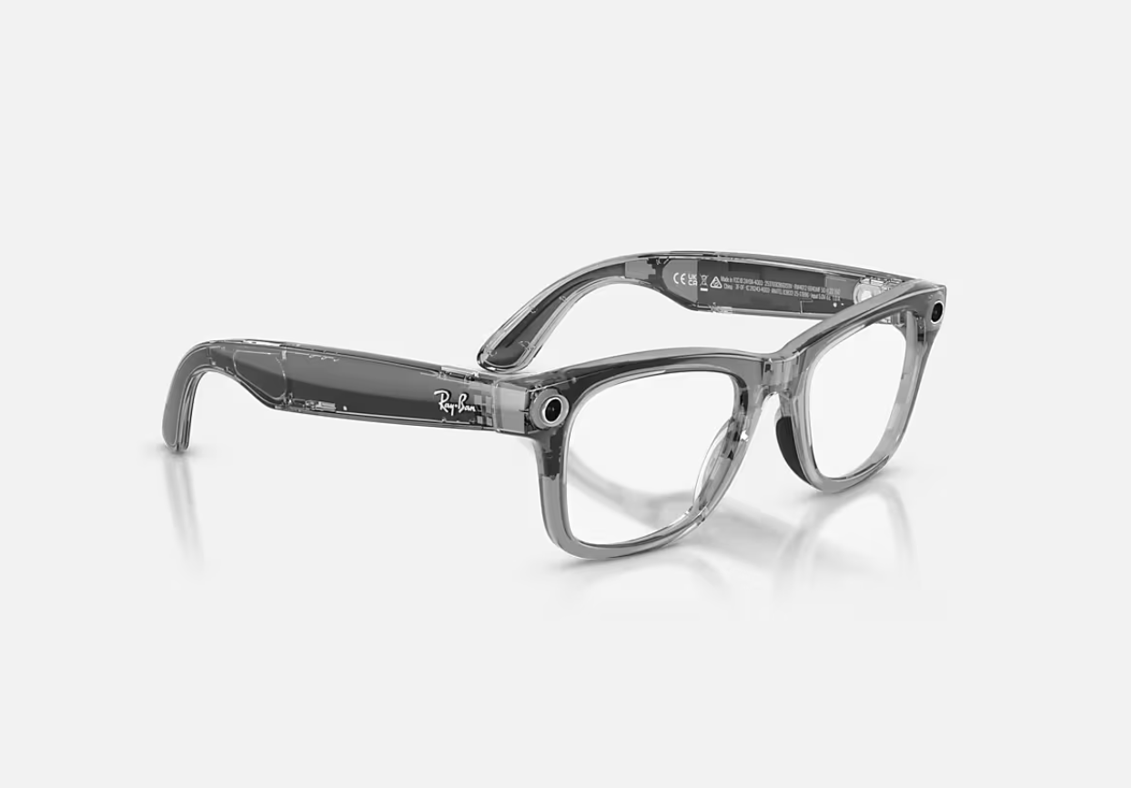 RayBan Meta ShTranspGrey/Sapph Tr Gen2 (Ray-Ban Meta Wayfarer Gen 2 AI Glasses Shiny Transparent Grey/Sapphire...)