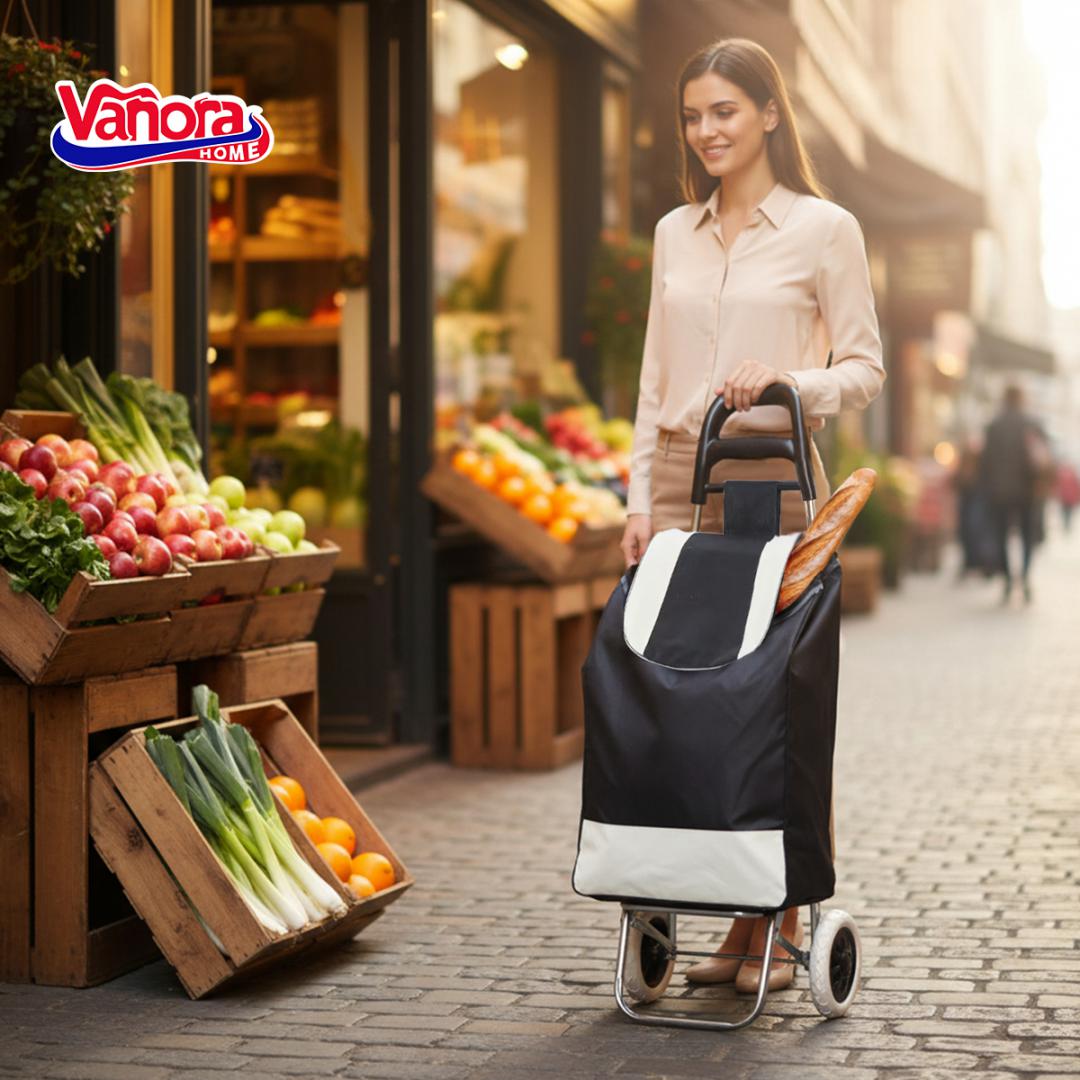 Troler de Cumparaturi Smart, 35L, Negru
