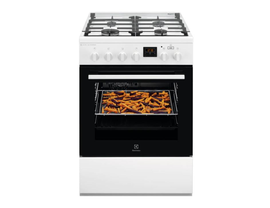 Aragaz Electrolux LKK660200W (60x60 CM; Mixt; 4 arzatoare gaz; Gratare fonta; Cuptor electric multifunctional...)