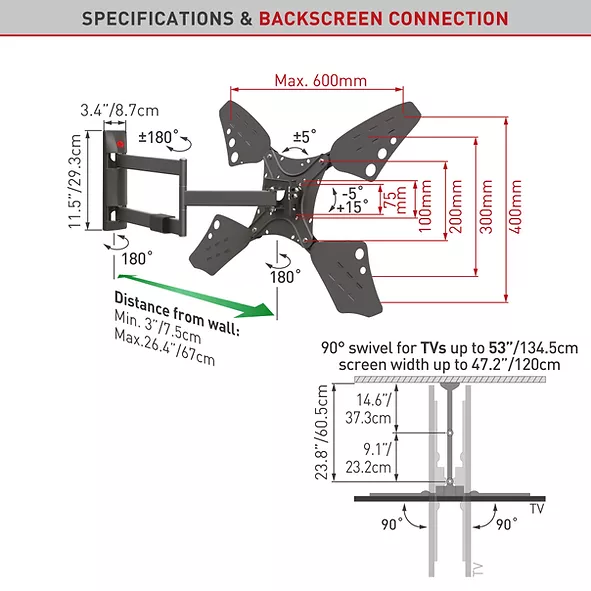 Barkan TV Wall Mount 40"-70" Black