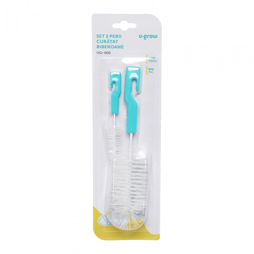 Set 2 perii biberoane UG-001, U-Grow (Set 2 perii curatat biberoane UG-001)