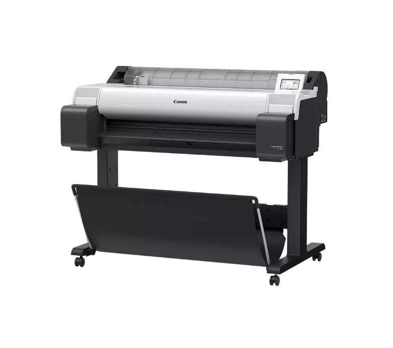 Plotter Canon imagePROGRAF TM-340 36"(914mm), format A0, 5 culori, rezolutie max 2400x1200dpi, memorie 2GB, limbaje de imprimare: HP-GL/2, HP RTL, JPEG (Ver. JFIF 1.02), CALS G4 (submission via FTP only), Display LCD 4.3", interfata: USB 2.0, Ethernet, WI