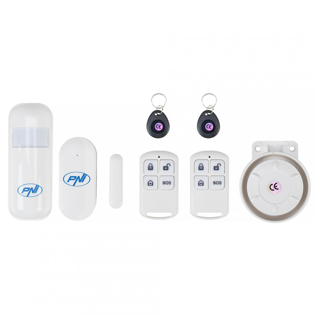 Sistem de alarma wireless PNI SafeHouse HS600 Wifi GSM 4G, suporta 90 zone wireless si 3 zone cu fir, compatibil cu aplicatia Tuya Smart, alerta prin SMS, apel vocal, notificare pe telefon, Zone wireless: 90, Zone Cablate: 3, Comunicator: 4G GSM, Numere d