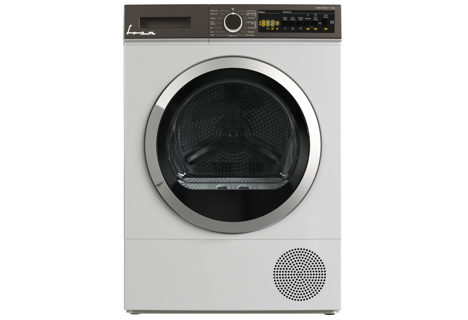 Uscator de rufe FRAM FHPD-V8T2A++, 8 kg, Clasa: E, Alb
