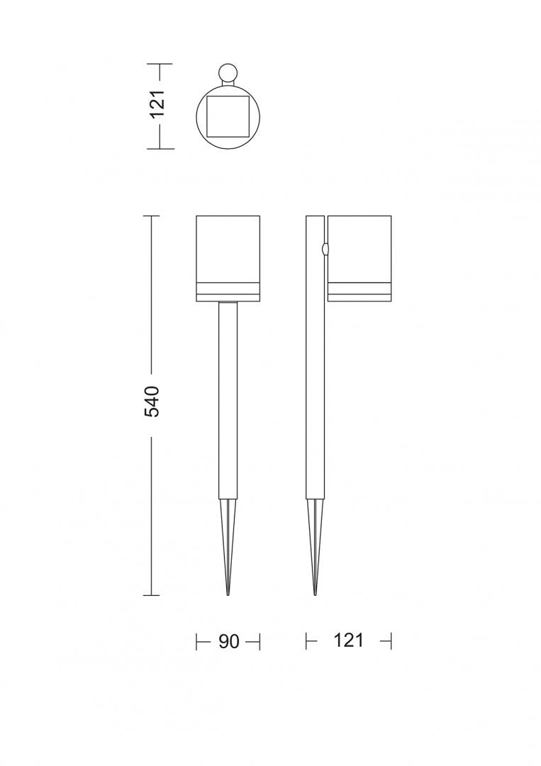 Fyce Sr PD 1.5W 27K Bl 06 (Lampa LED solara pentru exterior cu spike Philips Fyce)