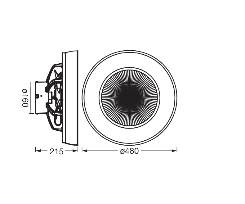 Ceiling Fan Encapsulate 480 49W Wt Osram (Plafoniera LED cu ventilator Osram Encapsulate cu Telecomanda)