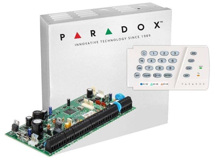 Centrala SP6000+ Cutie cu Traf K636 (Centrala Paradox SP6000+; 8 zone pe placa (16 cu dublare zona ATZ);2 Pgm pe...)