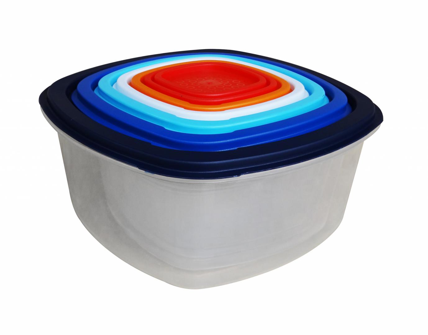 Set 7 Caserole Patrate cu Capace,plastic (set 7 Caserole Patrate cu Capace)