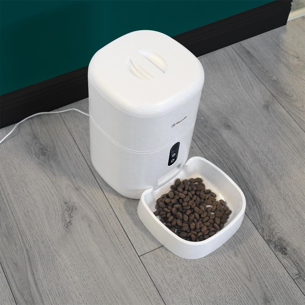 Tellur Dispenser Mancare Smart, 4L, alb (Tellur Dispenser de mancare Smart pentru animale de companie)