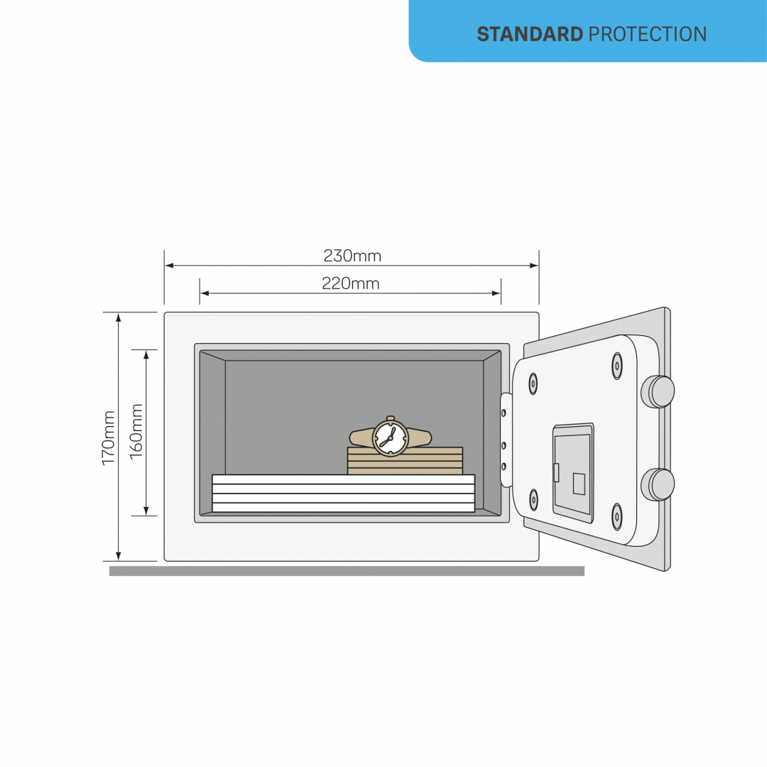 Seif Yale Standard Rez. Mini Roz (Seif Yale standard rezidential mini YSV/170; Se livreaza cu 2 chei; se...)