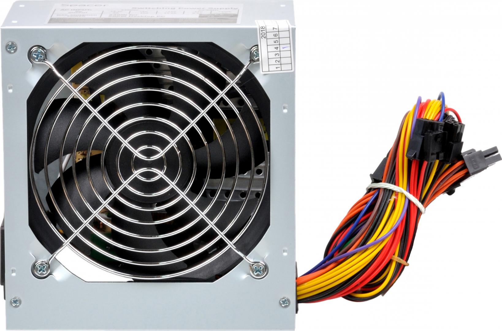 Sursa Spacer ATX 500, 250W for 500 Desktop PC, fan 120mm, Switch ON/OFF „SPS-ATX-500-V12”