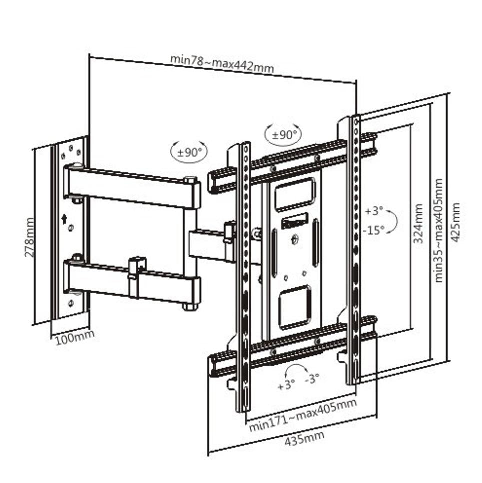 TV MOUNT SERIOUX TV61-443 32"-70" 50KG