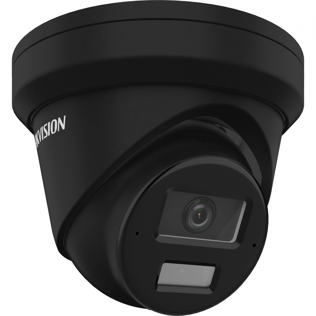 Camera de supraveghere IP Turret 4MP Hikvision DS-2CD2343G2- LI2U(2.8MM)/BK, lentila fixa 2.8mm, iluminare min: Color: 0.005 Lux @ (F1.6, AGC ON),0 Lux cu lumina alba: 30m, IR 30m, microfon incorporat, slot card de memorie: microSD/microSDHC/microSDXC max