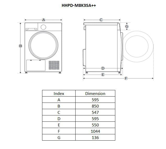 Uscator de Rufe Heinner HHPD-M8K3SA++ (Uscator de rufe Heinner HHPD-M8K3SA++)
