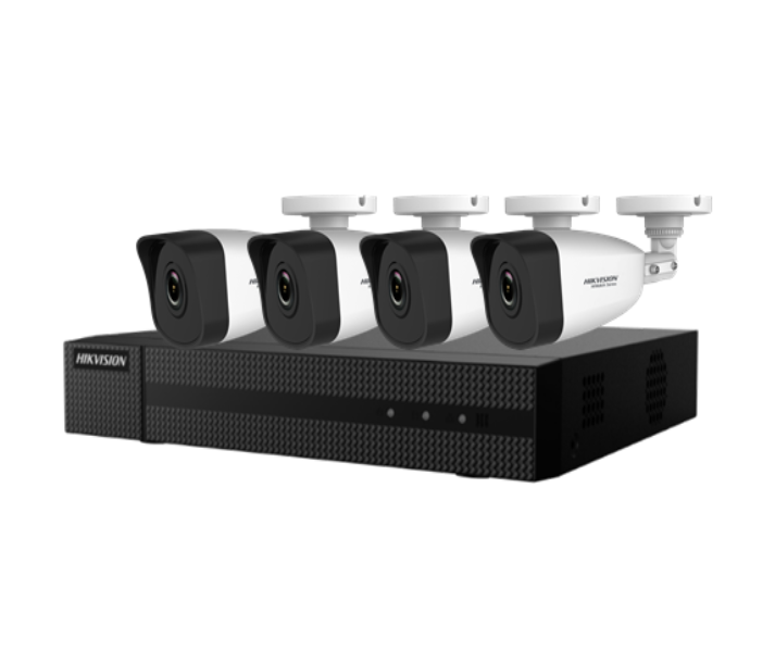 Kit IP 4 Cam Bullet 4MP + NVR Hiwatch (kit IP 4x Camere Bullet 4MP IPC-B140H(2.8 MM) + 1x NVR 8PoE Hiwatch...)