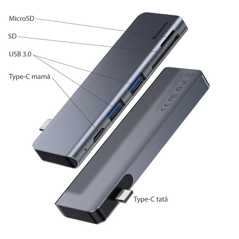 Docking Station Baseus USB-C la USB 3.0 (Docking station Baseus CAHUB-K0G)
