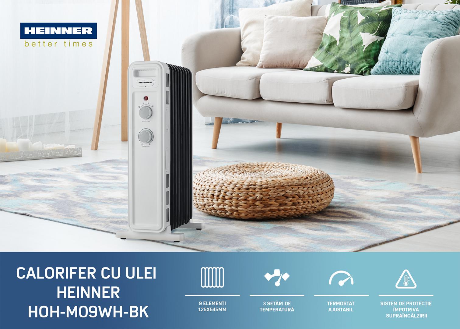 Calorifer cu Ulei Heinner HOH-M09WH-BK