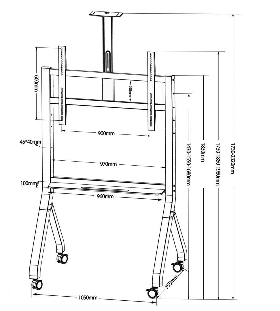 Stand TV Mobil Serioux TV213CA 55"-100" (Stand TV mobil Serioux TV213CA)