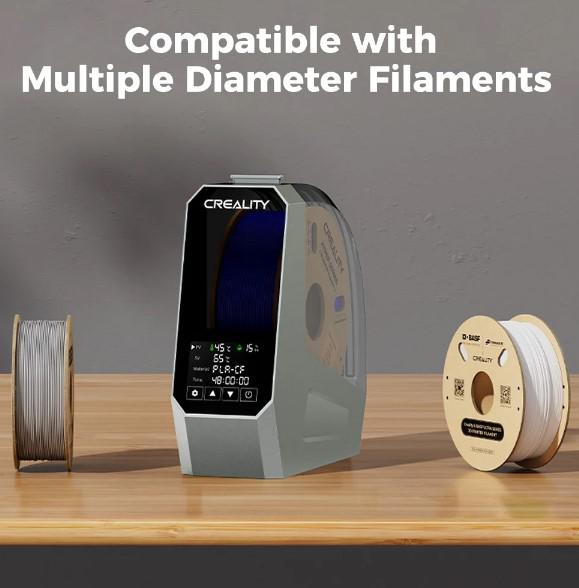 CREALITY 3D SPACE PI FILAMENT DRYER, dimensiuni: 300x200x100mm, 145W, Control temperatura : 45°C-70°C, Durata incalzire: 0-48h, Diametru filament compatibil: 1.75mm/2.85mm.Recomandat pentru: PLA, TPU, PP, ABS, ASA, PETG, PC, PET, PLA-CF, PETG-CF, PA-CF, T