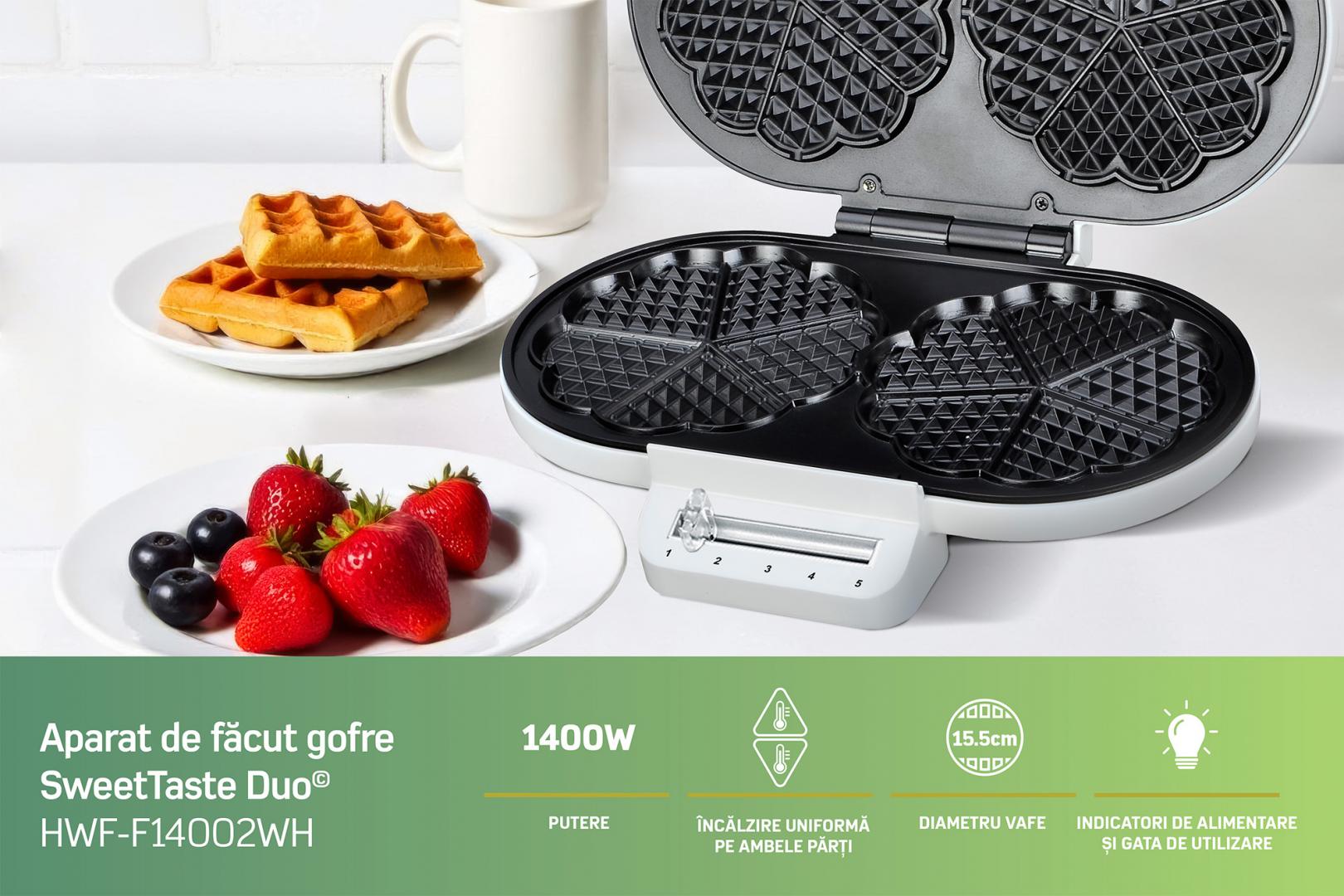 Aparat de Gofre Heinner HWF-F14002WH (aparat de Facut Gofre Heinner HWF-F14002WH)