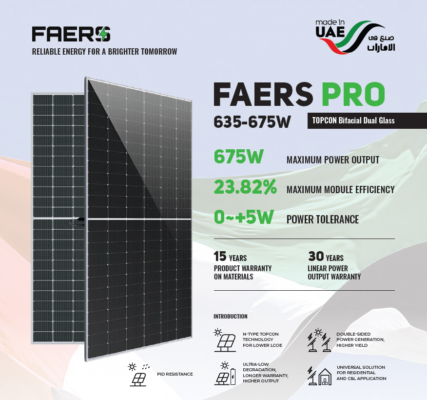 Faers Pro Topcon Bifacial Dg 635W (Panou Fotovoltaic Monocristalin Faers Pro TOPCon)