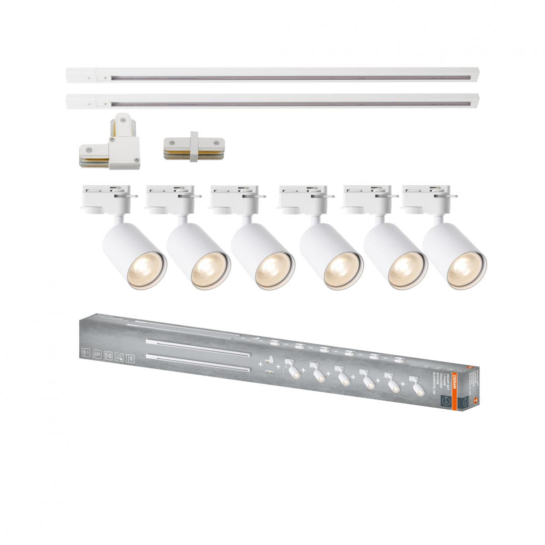 Tra 1-PH Set 2M ELEMENTALGU10WT Osram (Sistem complet Tracklight Osram Elemental cu 6 proiectoare cu soclu GU10 si 2...)
