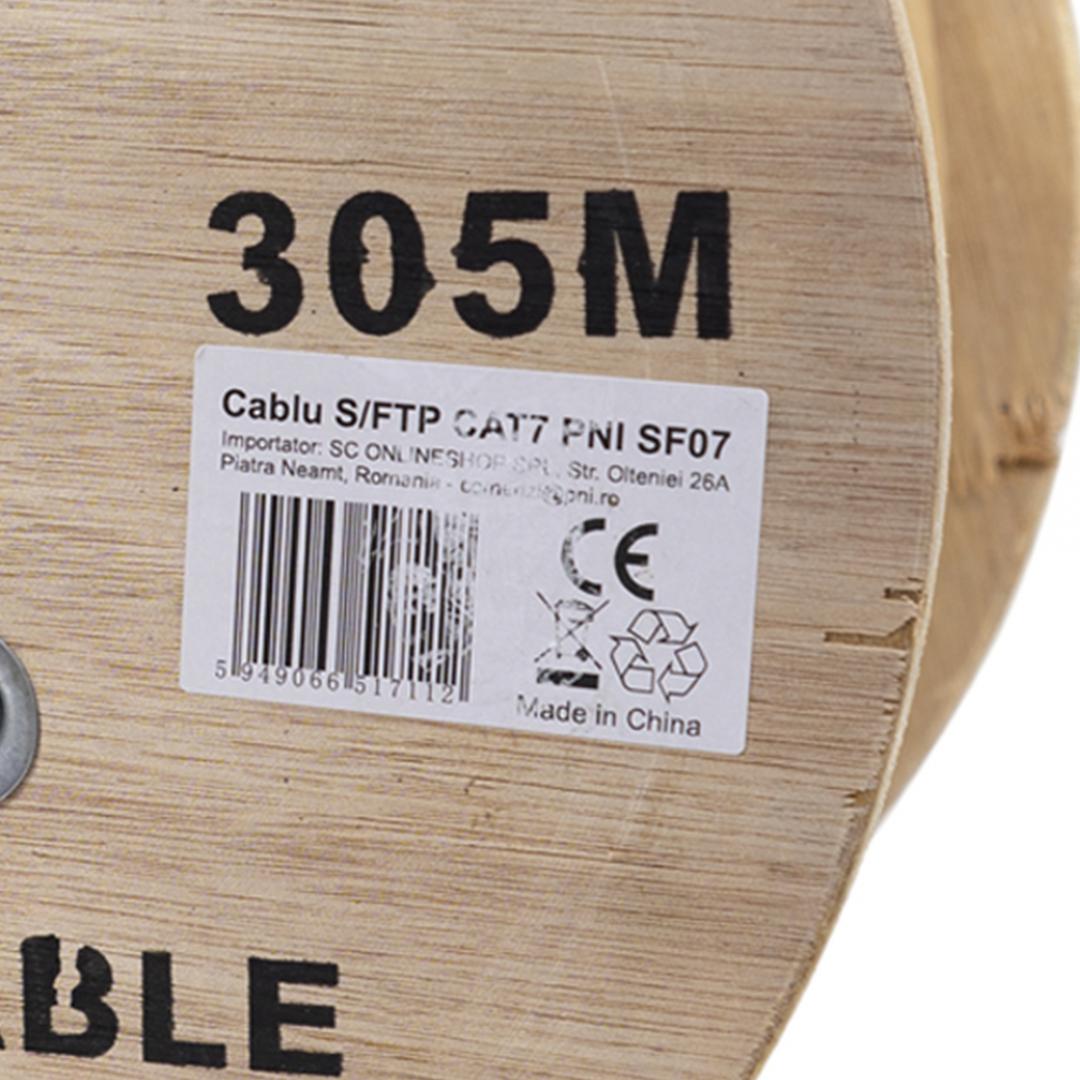 Pni Cablu S/ftp CAT7 305M (PNI-SFTP07M - Cablu S/ftp CAT7 Pni SF07 la metru 10Gbps)