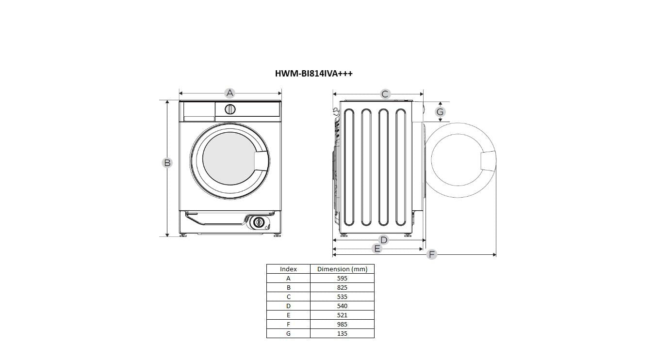 Masina de Spalat BUILT-IN Heinner HWM-BI (Masina de spalat rufe incorporabila Heinner HWM-BI814IVA+++)