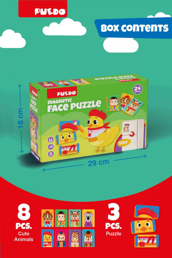 PUZZLE MAGNETIC DIN SPUMA EVA CU FEȚE, PUEDO