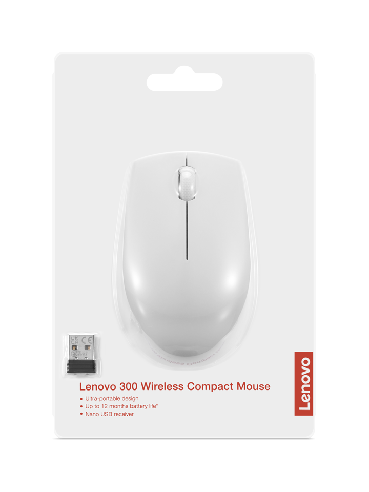 Lenovo 300 Wireless Compact Mouse Grey