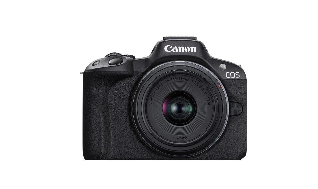 Aparat foto Canon Eos R50 BLACK KIT + Obiectiv RF-S18-45mm F4.5-6.3 IS STM, mirrorless, 24.2 Megapixeli, Procesor Digic X, Montura RF, Senzor APS-C 22.3 x 14.9mm, Aspect 3:2, Focalizare: Dual Pixel CMOS AF II, 100 % pe orizontală şi 100 % pe verticală (s