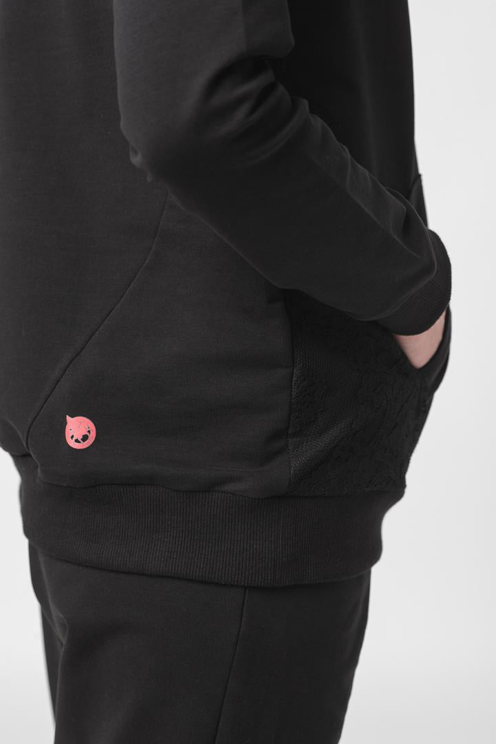 Pegas HANORAC COTON DANTELA FEMEI BLACK-M