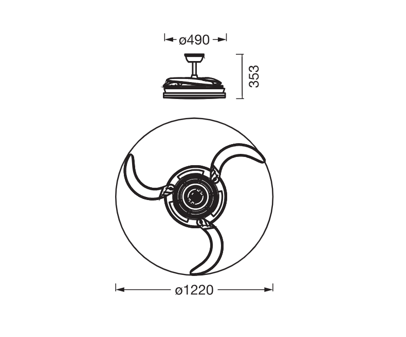CEILING FAN CIERZO 1220 60W CCTRGB OSRAM