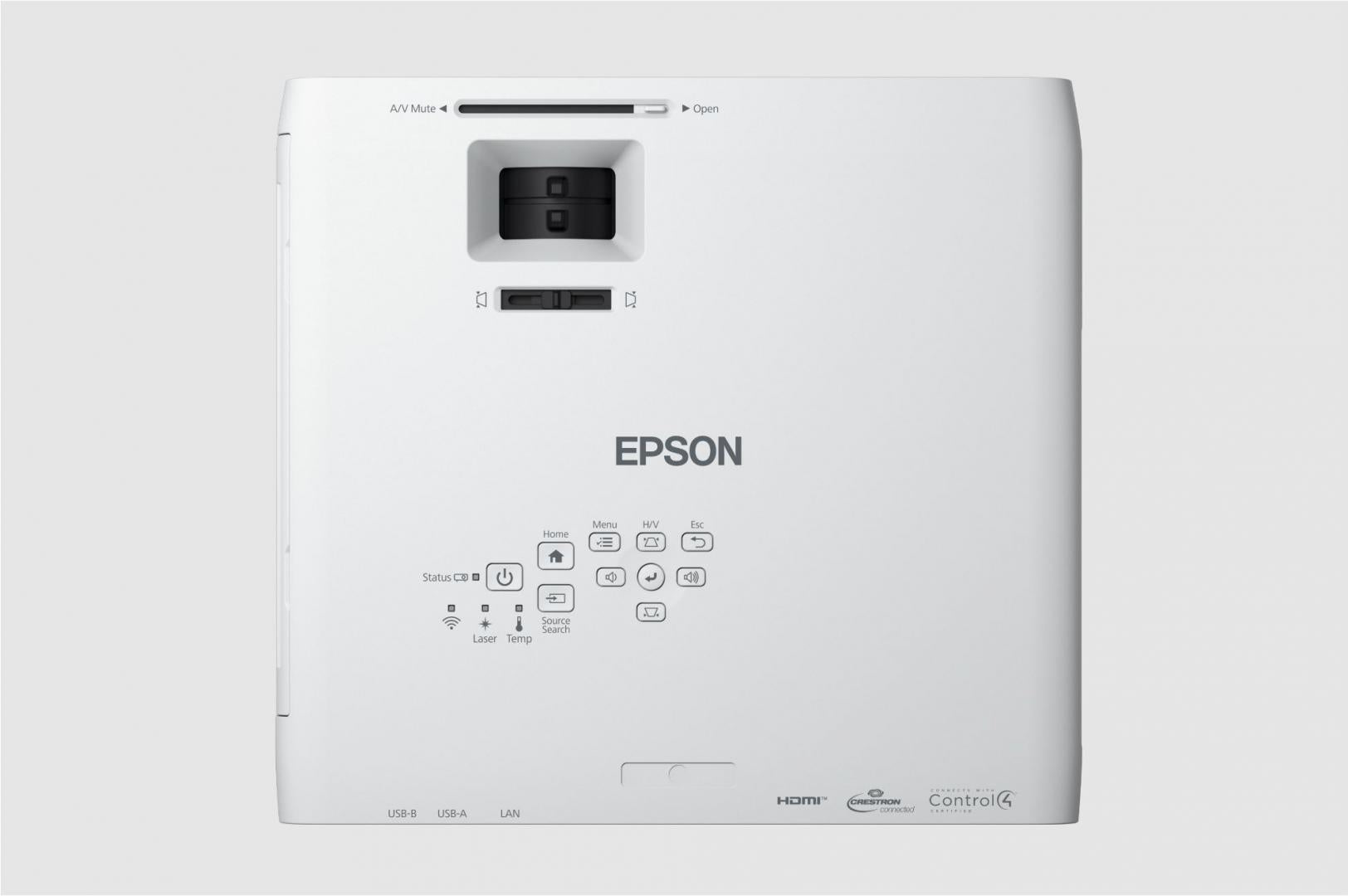 Proiector EPSON EB-L260F, 3LCD, RGB, 4600 lumeni, FHD 1080p, 16:9, Cpontrast:2.500.000:1, lampa 20.000 ore/ 30.000 ore Eco mode, dimensiune imagine: 31"-310", Interfata: USB 2.0-A, USB 2.0, RS-232C, Ethernet interface (100 Base-TX / 10 Base-T), Wi-Fi Dire