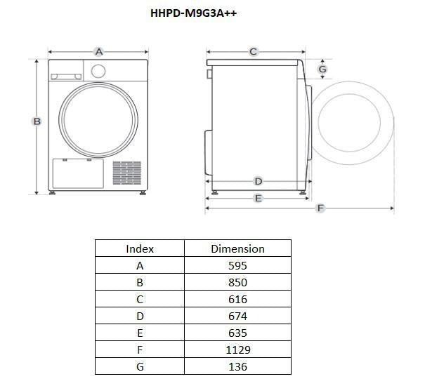 Uscator de Rufe Heinner HHPD-M9G3A++ (Uscator de rufe Heinner HHPD-M9G3A++)