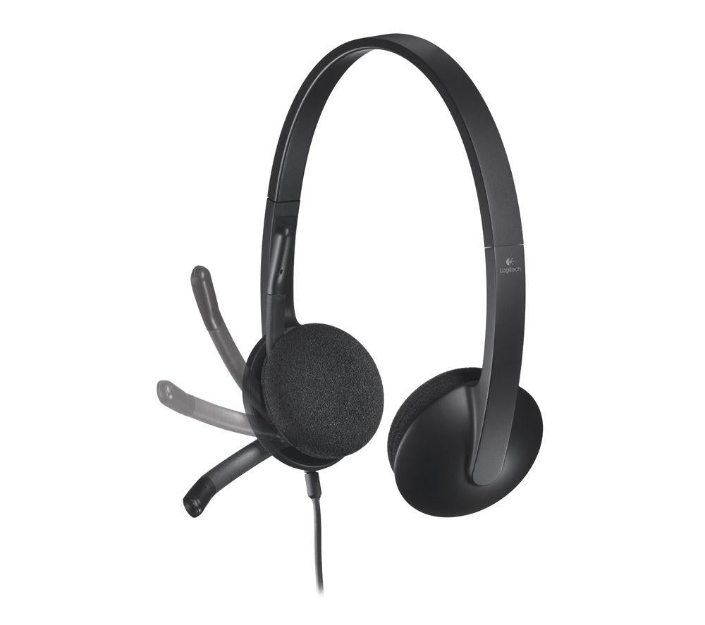 Casti Logitech H340, cu microfon, interfata USB 2.0, frecventa: 20 – 20.000 Hz, lungime cablu: 1.8 metri, negru