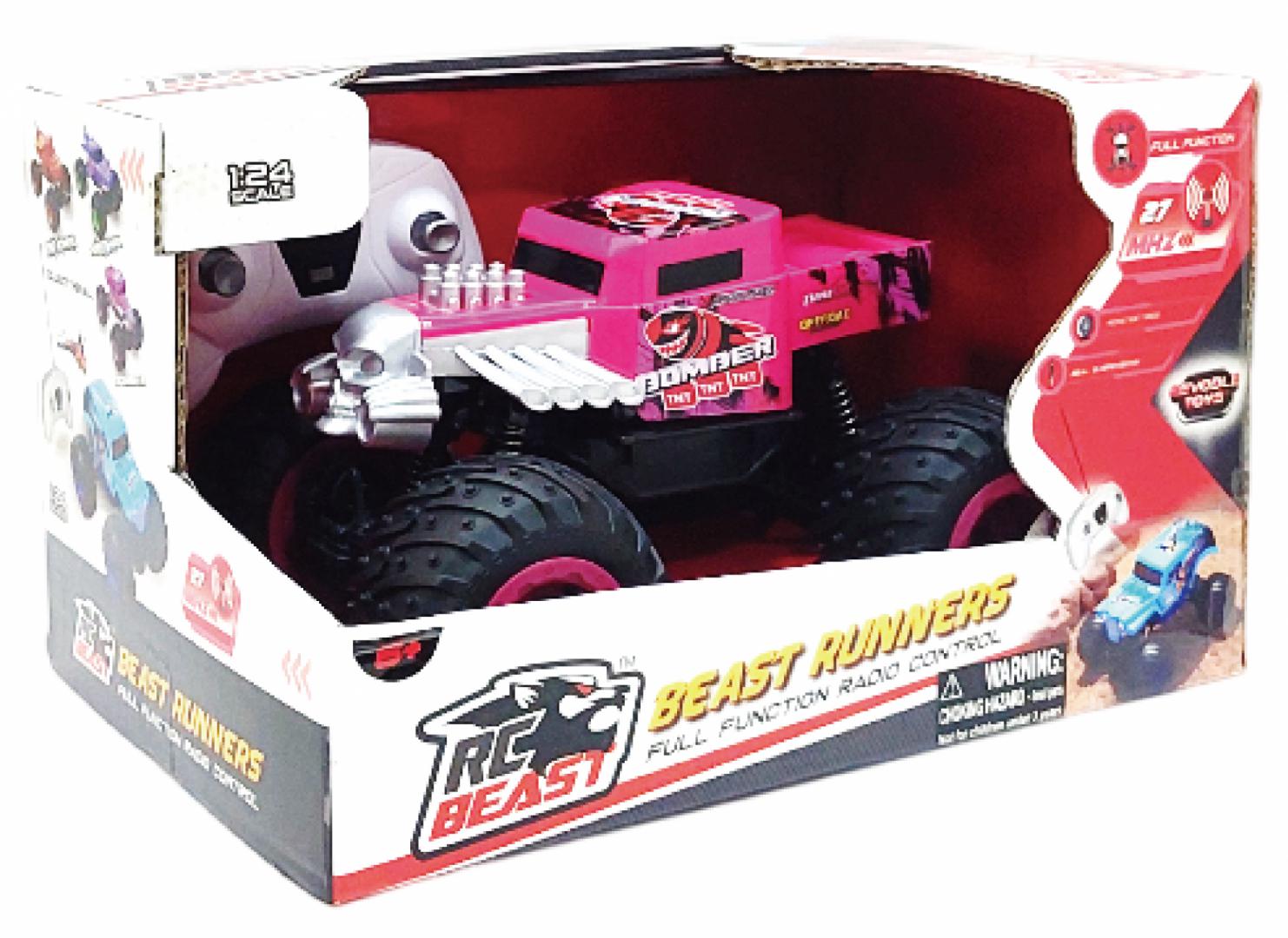 Masinuta Tele.runners 1/24,21CM, Div Cul (masinuta cu Telecomanda Tip Camion Beast Runners)