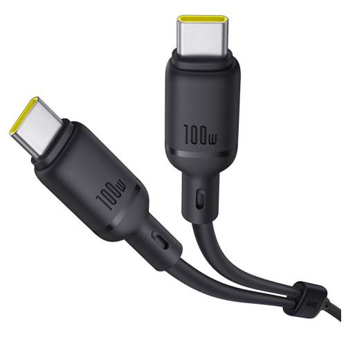 CABLU alimentare si date Baseus Pudding, Fast Charging Data Cable pt. smartphone, USB Type-C la USB Type-C 100W, 1.5m, negru "P10377701111-00" - 6932172668556