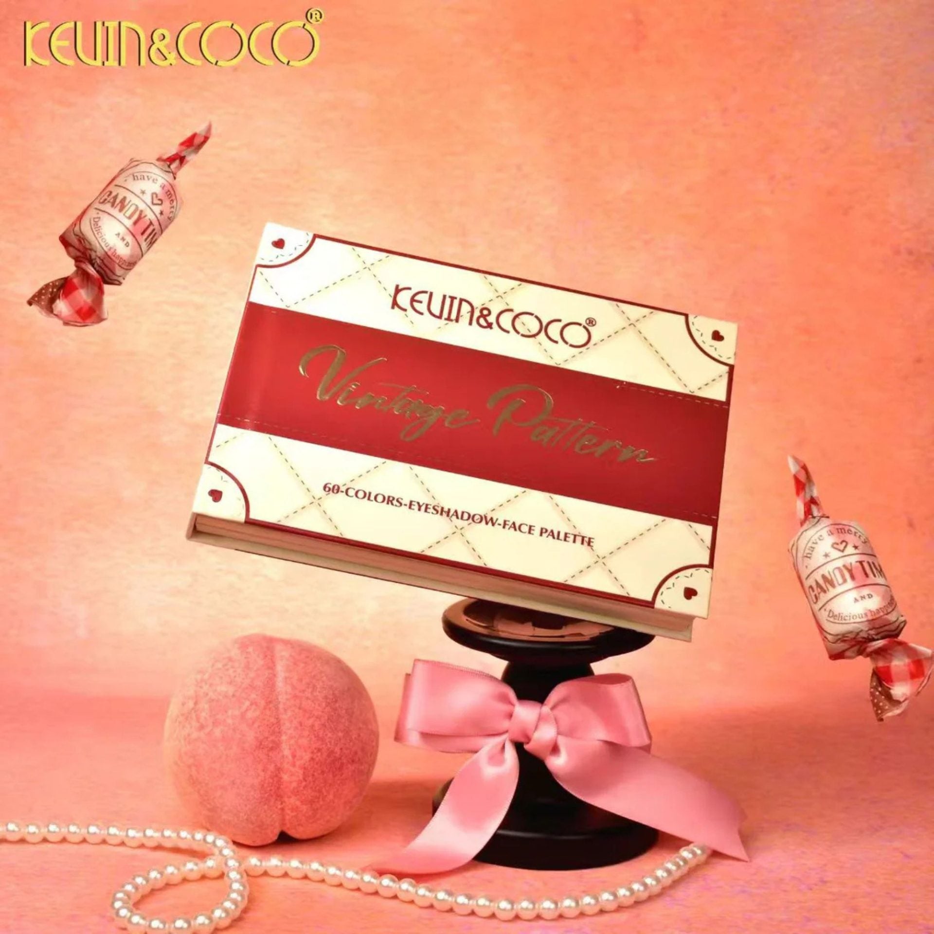 Paleta Machiaj Profesionala, Kevin&Coco, 60 Nuante Pigmentate,Fard Pleoape Mate si Sidefate, Multicolor