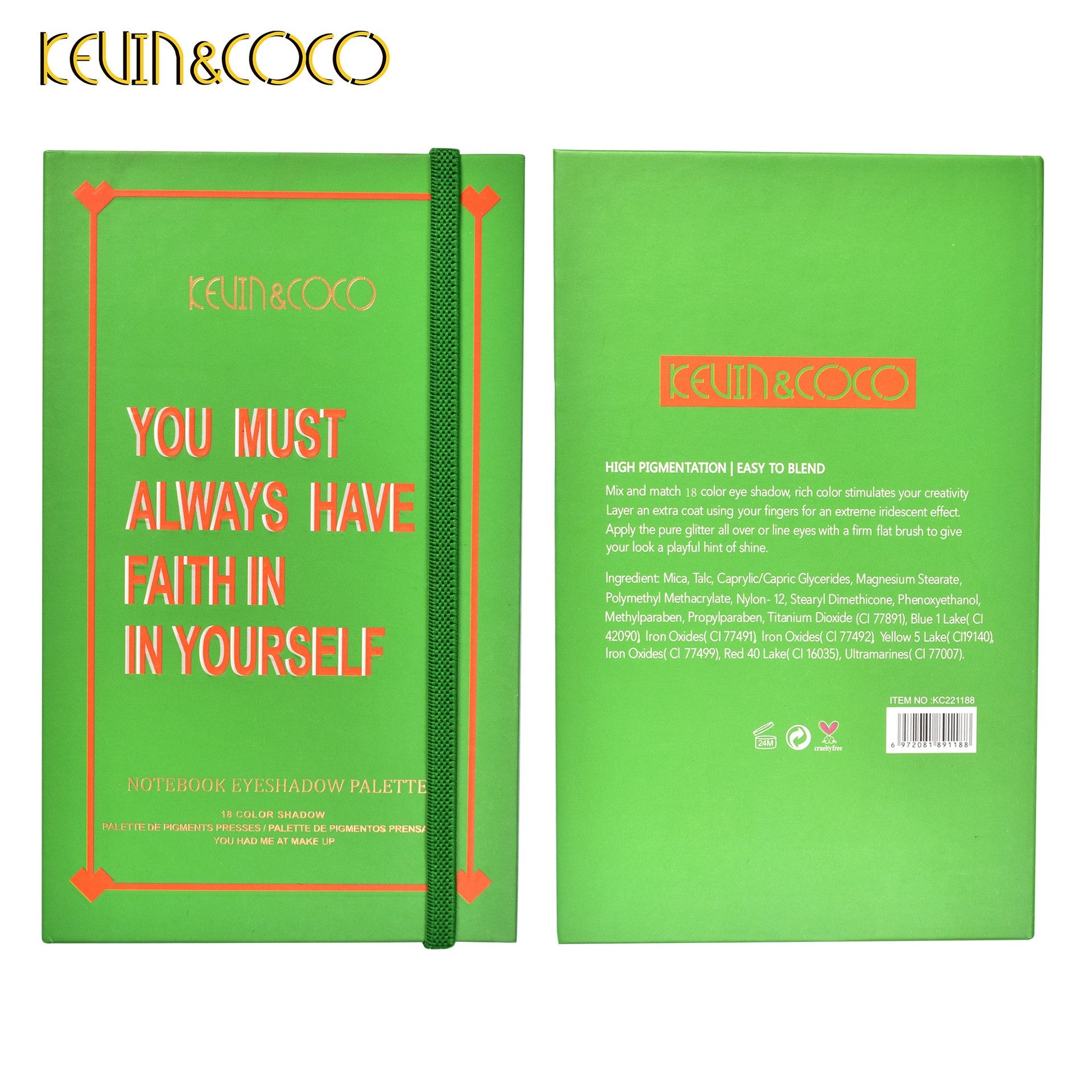 Paleta de farduri Kevin&Coco cu 18 culori pigmentate