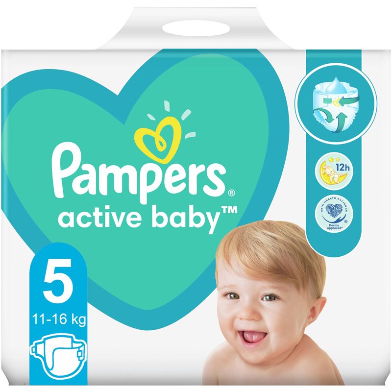 Scutece, PAMPERS, Active Baby, Giant Pack, Nr. 5, 11-16 kg, Set 64 Bucati