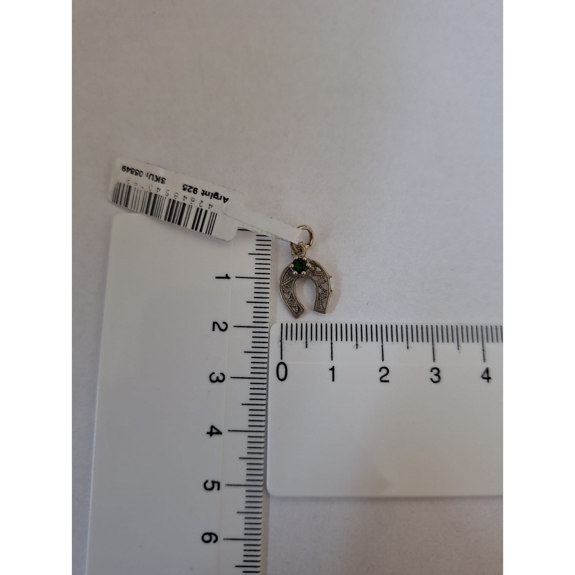 Pandantiv din Argint 925 Potcoava Filigran cu Piatra, 0.8 g